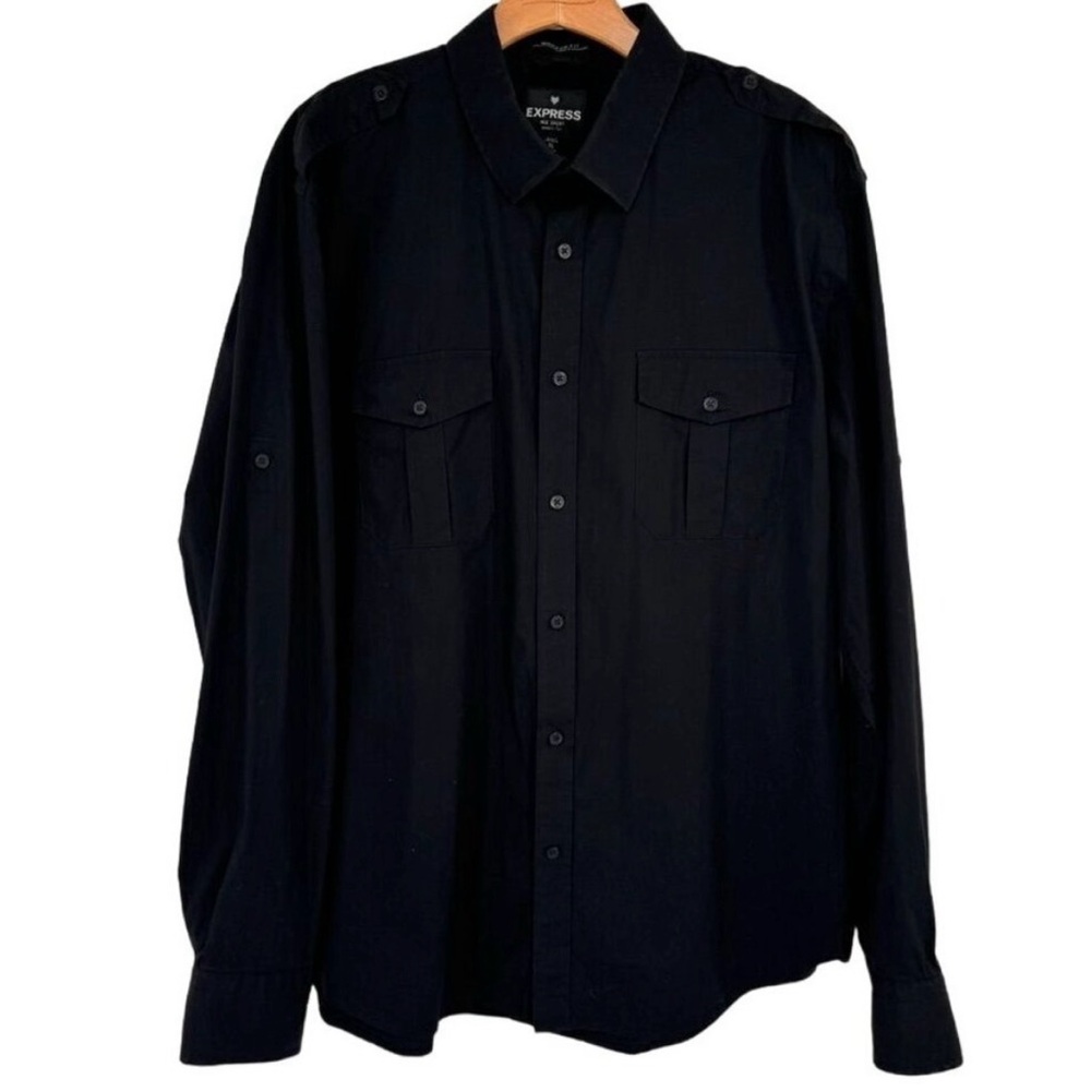 Express Black Button-Up Shirt